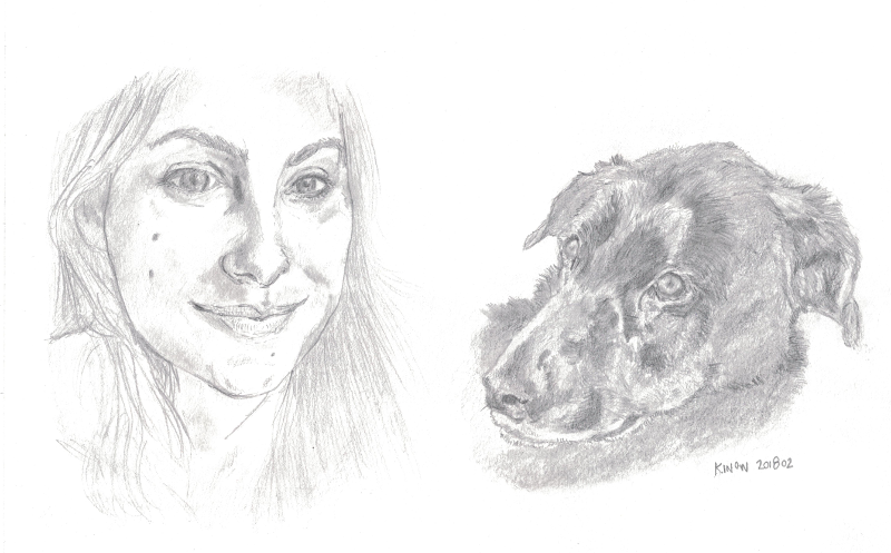 Simone and Tāupo, birthday gift. H, 2B, 4B, 6B graphite.